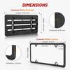 RED WOLF License Plate Bracket Holder With Stainless Steel Plate Frame Kit, Front Bumper Universal Fit Vehicles Truck Mount Holder Adapter Tag Lock