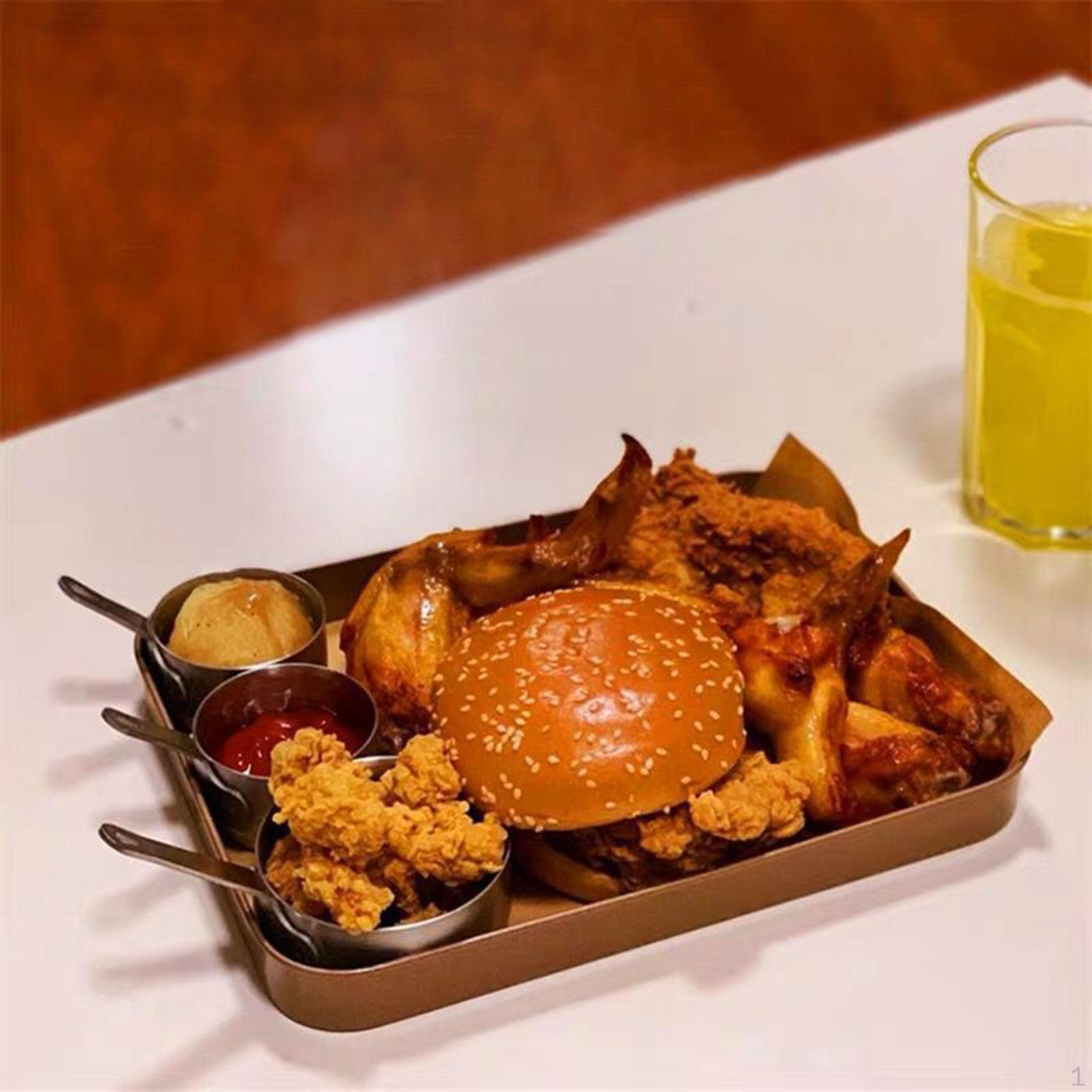 

І Прямокутний Металевий Деко для Випічки для Овочів М яса. золотий