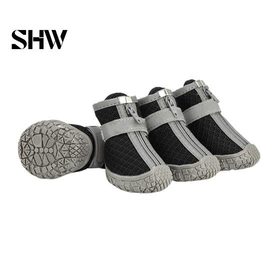Pet Paw Protection for Running 4Pcs Non-Slip Dog Shoes, Breathable Mesh Boots, Waterproof Durable Rubber Soles Paws Protectors Small Dogs, Outdoor