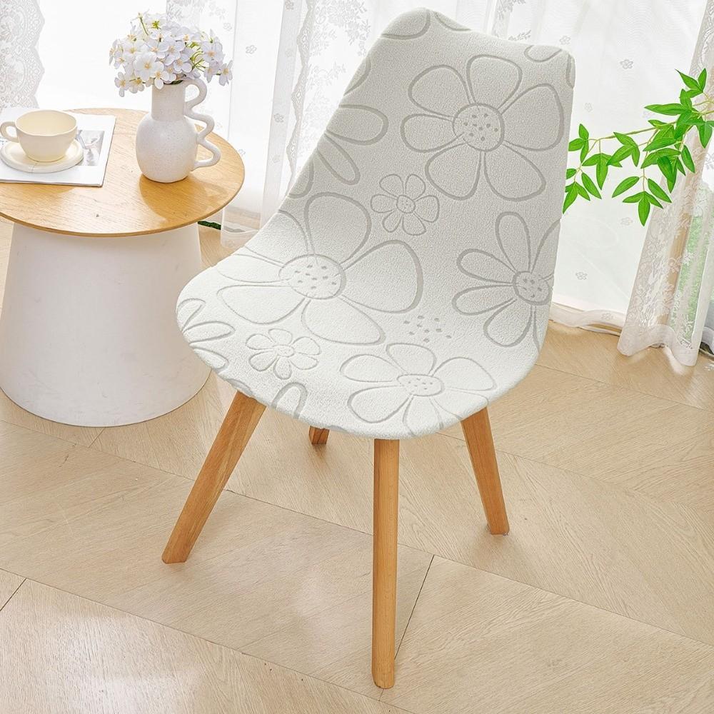 Modern Minimalist Seat Case Flower Embossed Chair Protector Shell Chair Slipcover Living Room