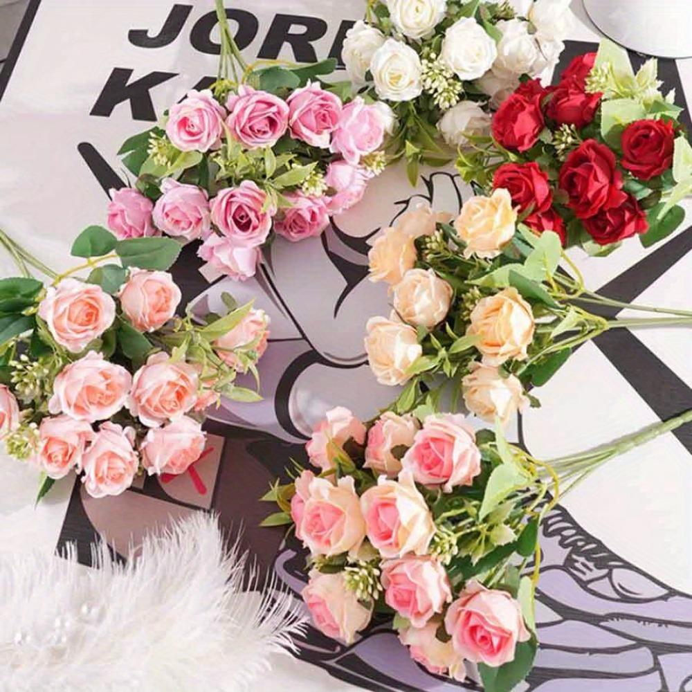 1BUNCH/10 Head Romantic Artificial Roses, Fragrant Concubine Bouquet Wedding DIY Party Home Decoration