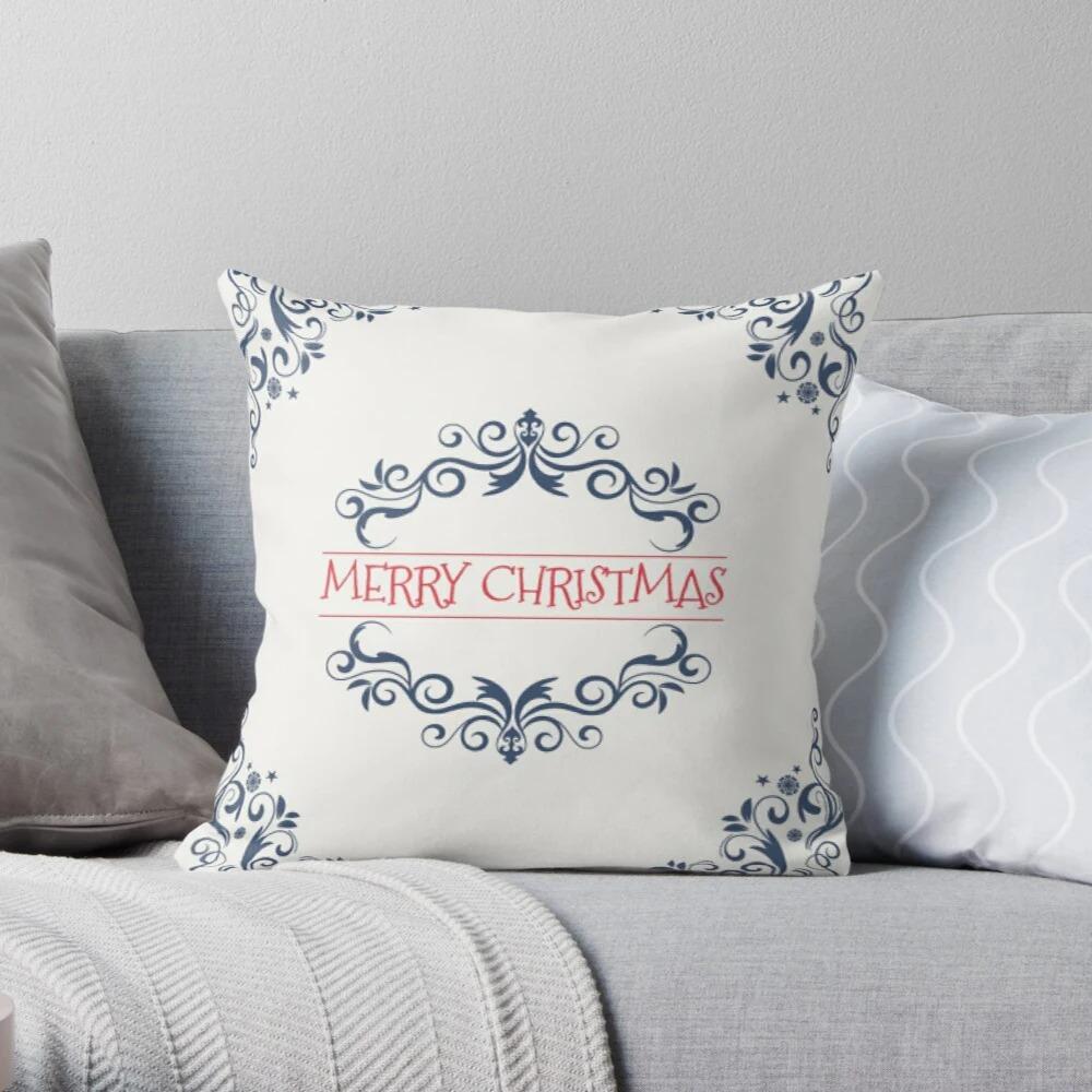 Merry Christmas Snowman Decoration Home Pillowcase Cushion Cover 50X50Cm Autumn Nordic 40X40Cm Modern Living Room Sofa Bed