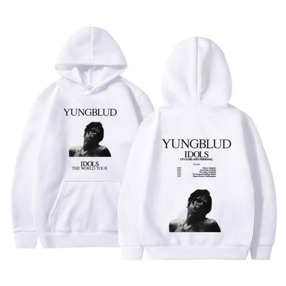 Singer Yungblud IDOLS The World Tour  Men 's Hoodie Casual Hip Hop Men' S Retro Hoodie