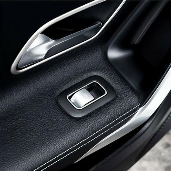 1 Set Silver ABS Car Door Window Lift Button Cover Sticker For Benz A B +