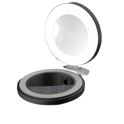 Compact Handheld Magnetic Mirror & Selfie Light: Foldable, Portable Beauty Filter for Vlogging & Live Streaming