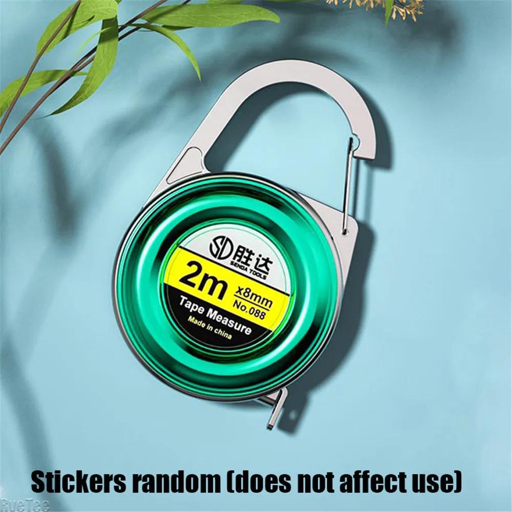 1pc Ultra-small Keychain Tape Measure Multipurpose Steel Tape Measure Gift Pocket Ruler 2m Steel Tape Measure Delicate Box Ruler