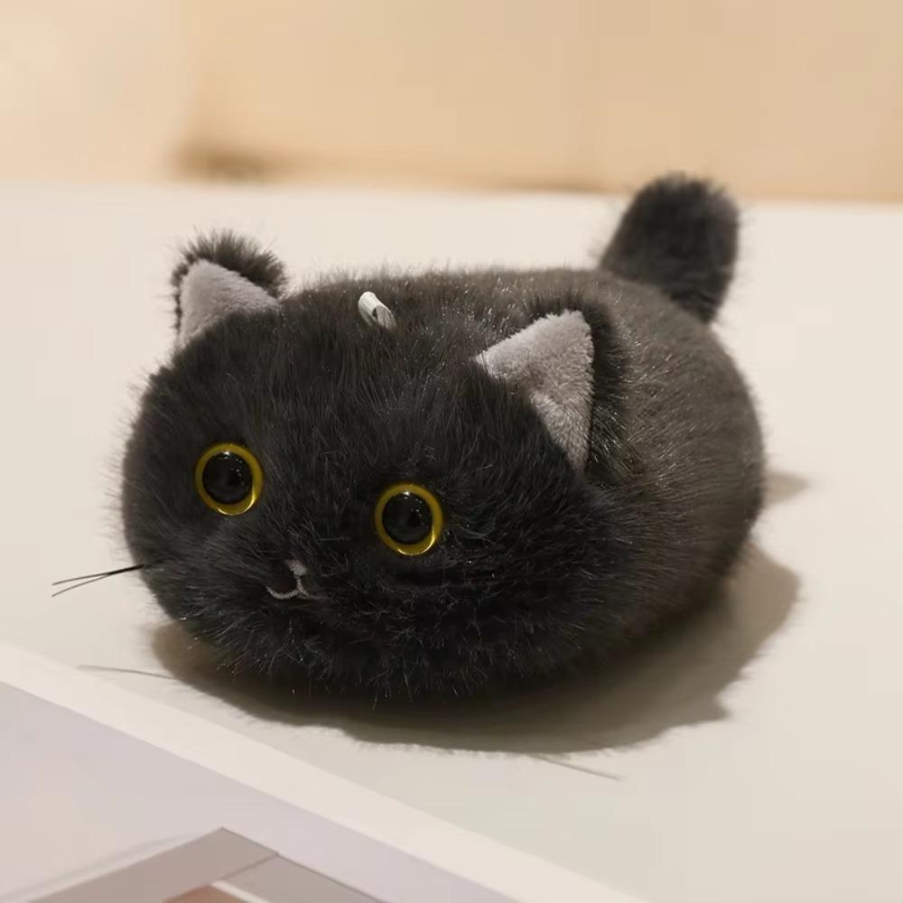 Stuffed Animals Black Cat Plush Keychain Cartoon Grey Cat Plush Dolls Baby Gifts