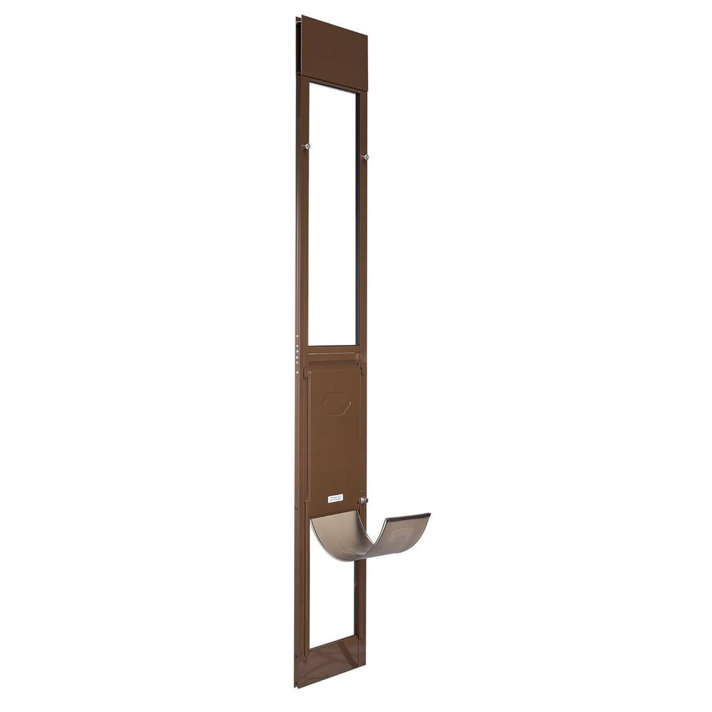 Dog Door for Sliding Glass Door, 1927 mm to 2040 mm Adjustable Height, Aluminum Alloy Frame with Rotating Hinges, Lock Design, 260.4 x 412.8 mm Flap,