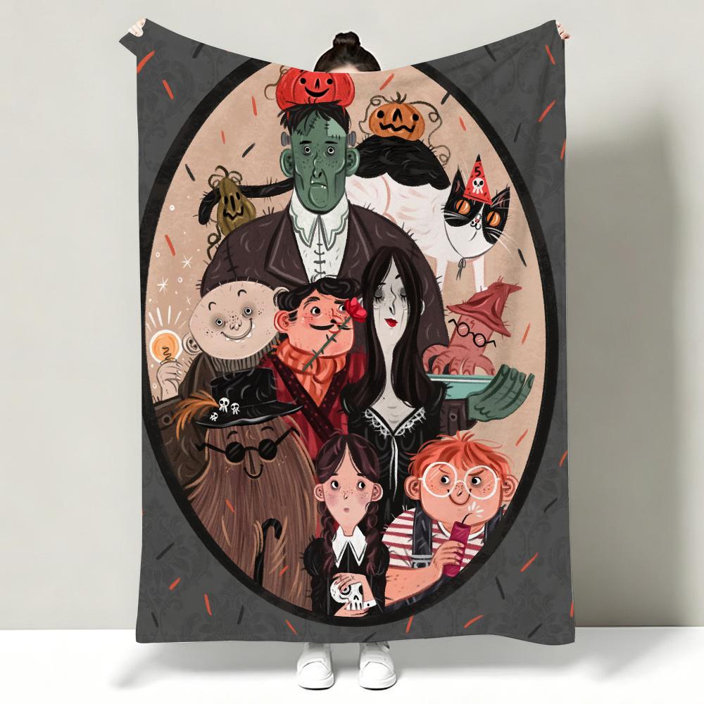 TThe AAddams Family Throw Soft Warm Flannel Throw Blanket Multiuse for Sofa Bed Office Nap