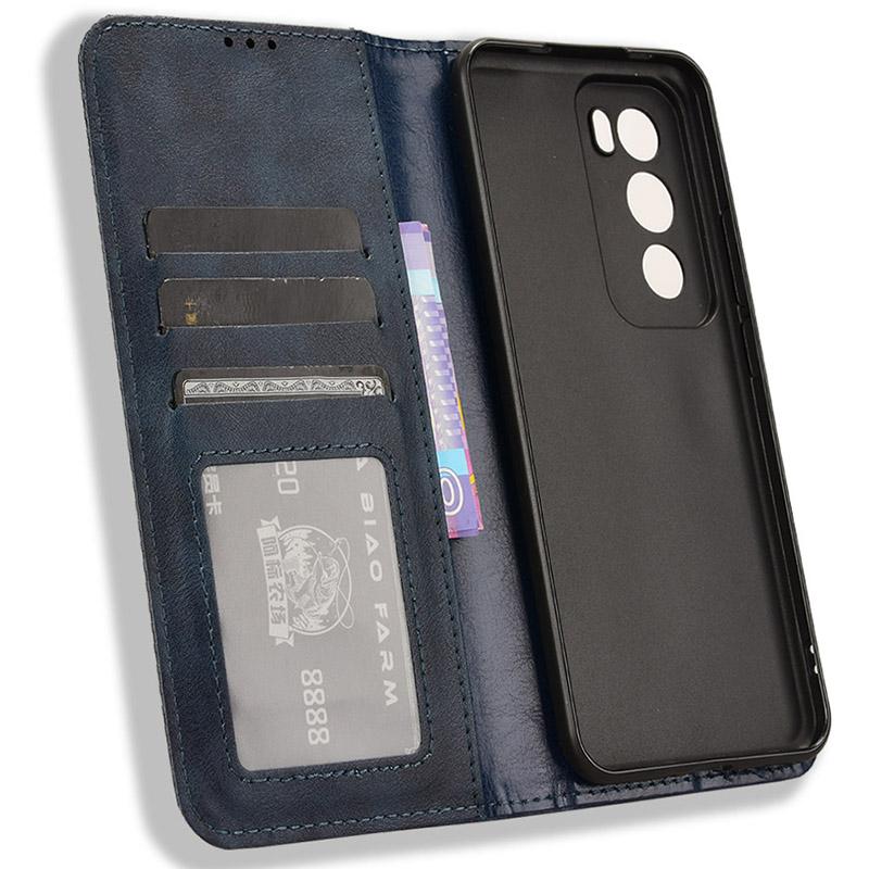 For Oppo Reno12 Pro 5G (Global) Case Retro Leather Phone Cover Hidden Magnetic Adsorption