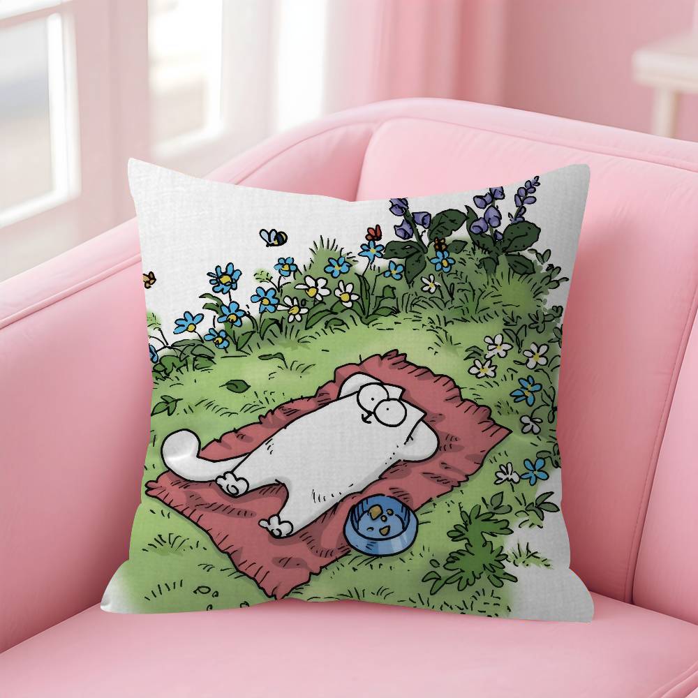 Kawaii SSimons Cat anime  pillow cover sofa cushion cover home room decoration children gift