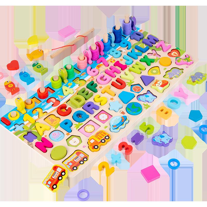 Toddler Number Puzzle Blocks for Early Education and Brain Development Ages 1-3 Boys & Girls