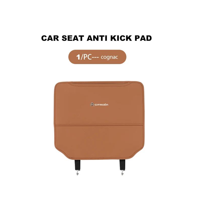 AQO1 Leather Car Seat Back Anti Kick Mat Protector Cover Accessories For Citroen Grand Berlingo Jumper Celysee Xsara Picasso Aircross