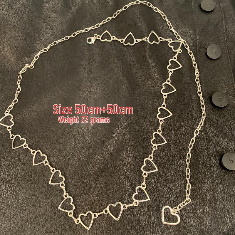 

European & American Hollow Love Peach Heart Hip-Hop Waist Chain