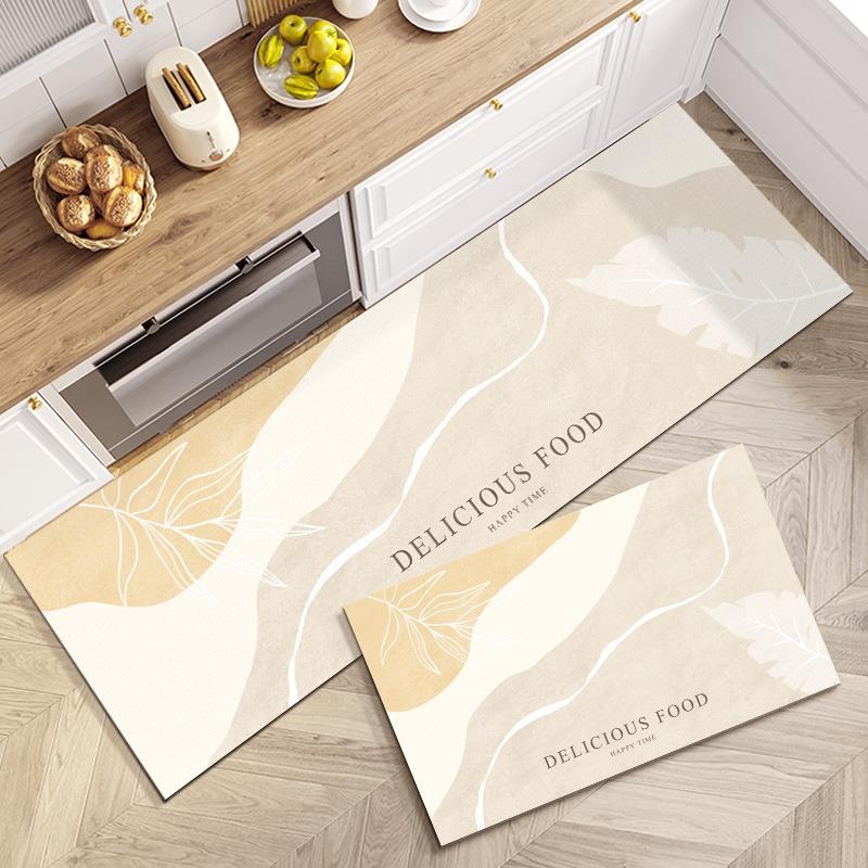 Kitchen Carpet PVC Leather Anti-slip Floor Mat Waterproof Oil-proof Foot Mats Long Strip Home Decoration Rug Alfombra De Cocina