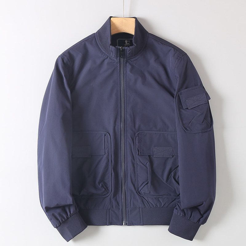 Men's Multi-Pocket Workwear Jacket, Spring and Autumn Versatile Flight Suit, American Casual Baseball Jacket