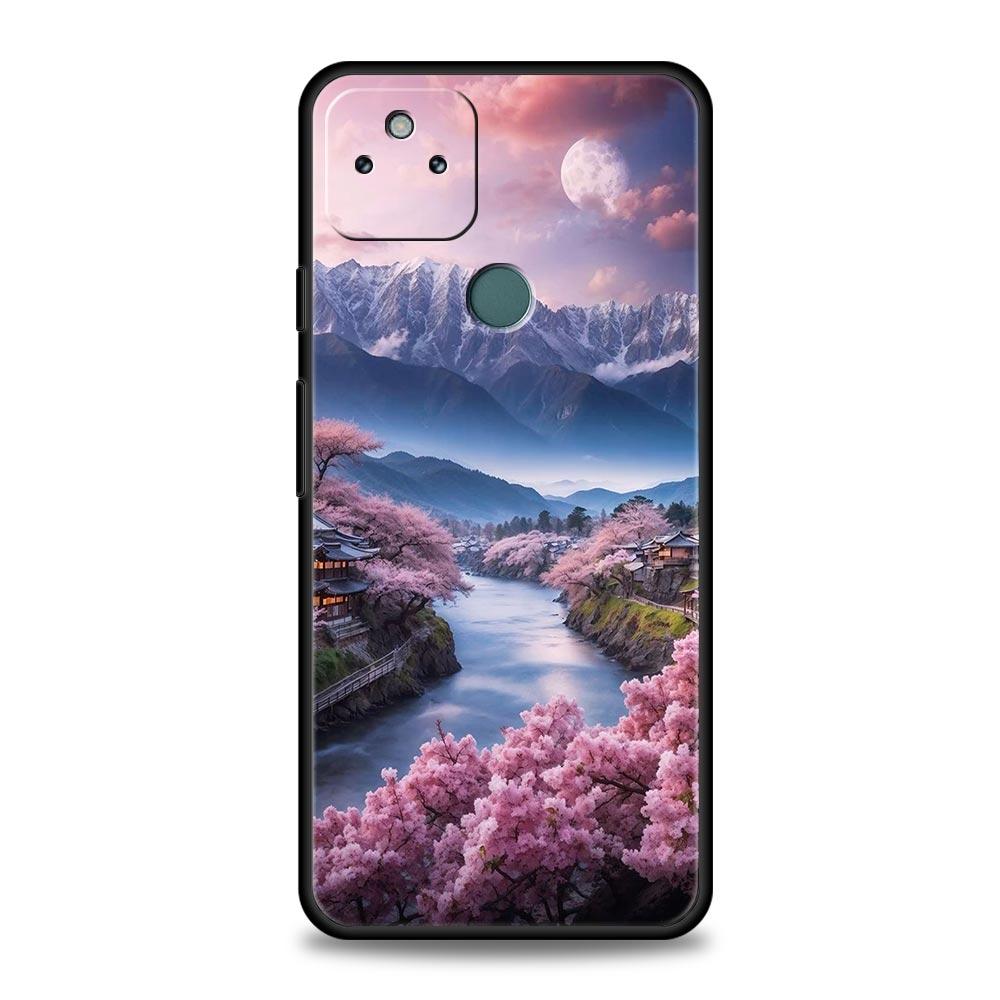 Pink Sunset Mountain Phone Case Cover for Google Pixel 10 9 8 7 6 9A 8A 7A 6A Pro Shockproof Soft TPU 9 Pro XL Shell Capas Coque