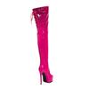 Fashion New High-quality Cross Strap Black Red Over The Knee Boots Sexy Hot Girl Pole Dance 15cm High Heel Motorcycle Boots Size 35-46