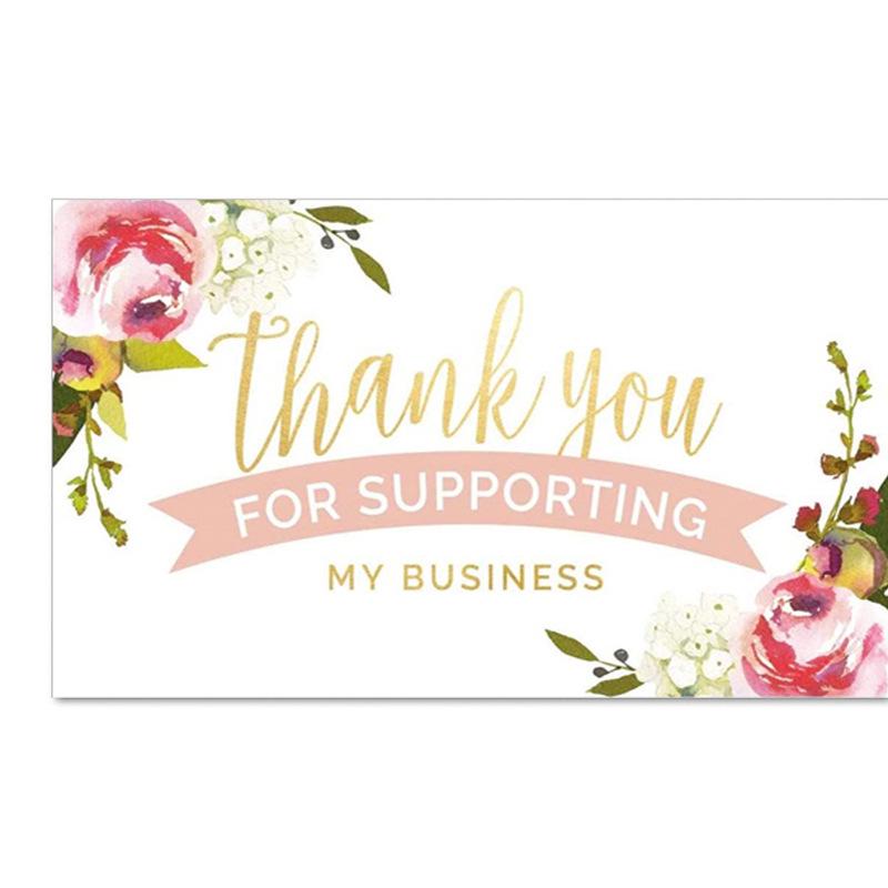 Pink 'Thank You' Cards - 50 Sheets/Pack for Gift Boxes, Decorations, and Postcards