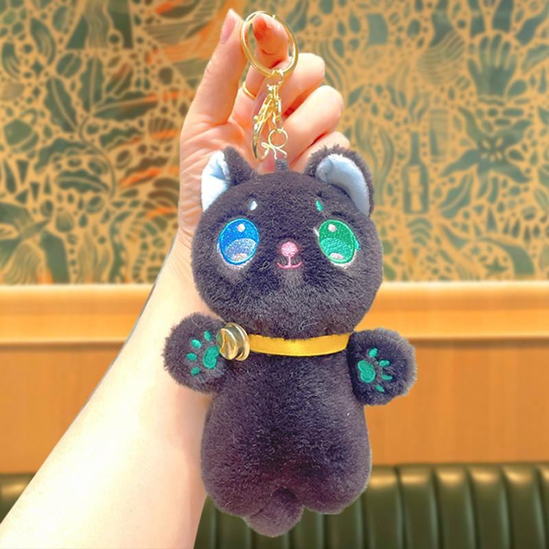 Cartoon Cat Lucky Odd Eyed Cat Plush Keychain Toy Pendant  Accessory Decoration