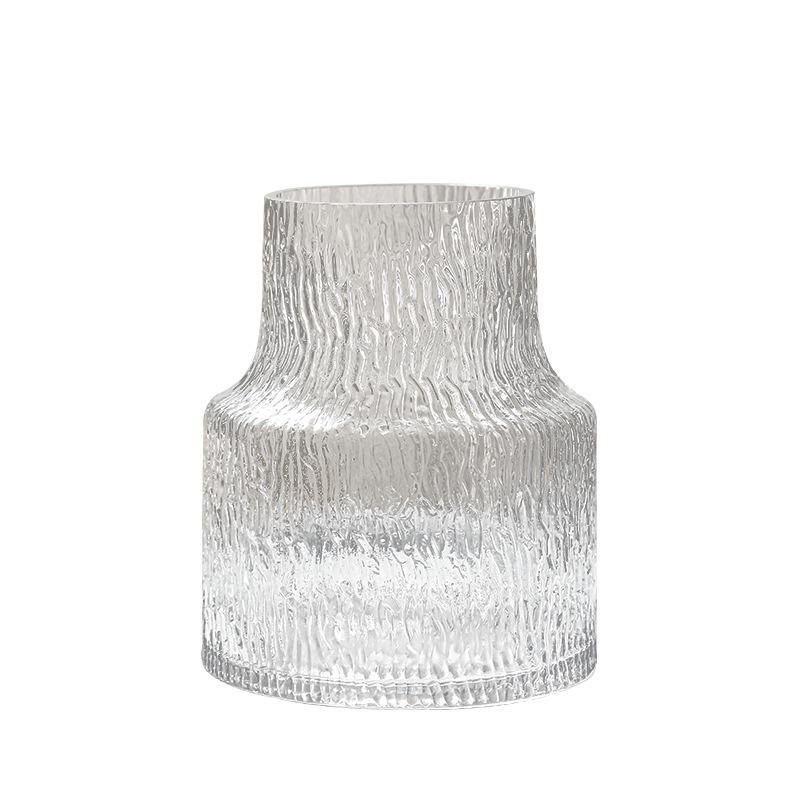 Trendy Transparent Glass Hydroponic Flower Vase for Fresh Roses - Elegant Living Room/Dining Table Decor