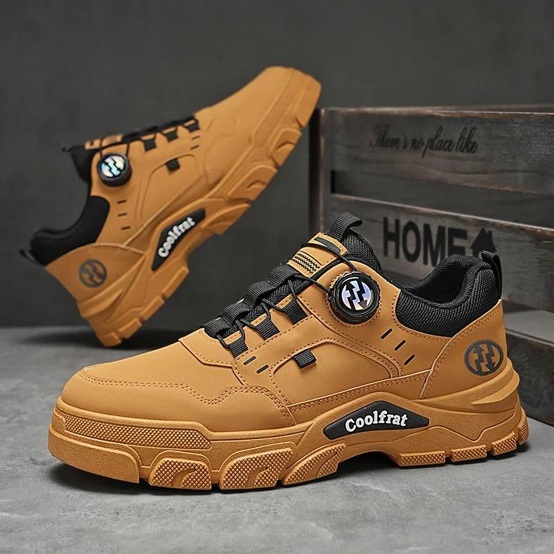 Neue Herrenschuhe Low-Top Drehverschluss Sportlich Lässig Trendig Outdoor Wasserdicht Arbeitsschuhe EVA-Sohle Gummi Zapatillas Hombre
