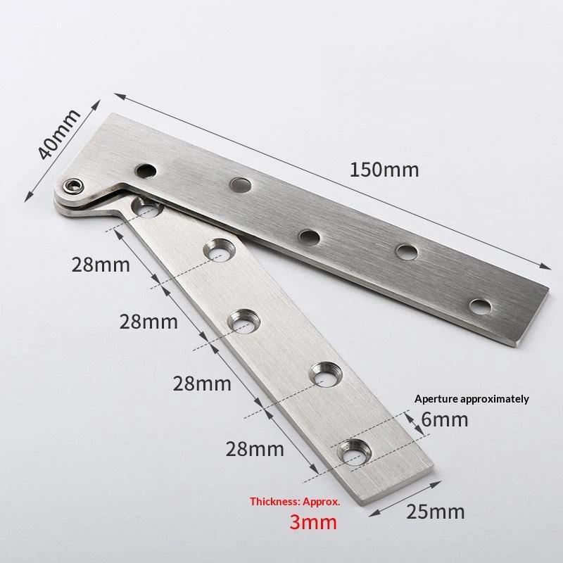 Stainless Steel Pivot Hinges Heavy Duty L Shape Door Hinges For Cabinet Folding Table Furniture Door Hardware