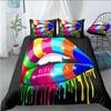 3D Print Duvet Cover King Size Love Bedding Set Lips Kissing Pattern Comforter Cover Bedding Decorative For Women Girls Lovers