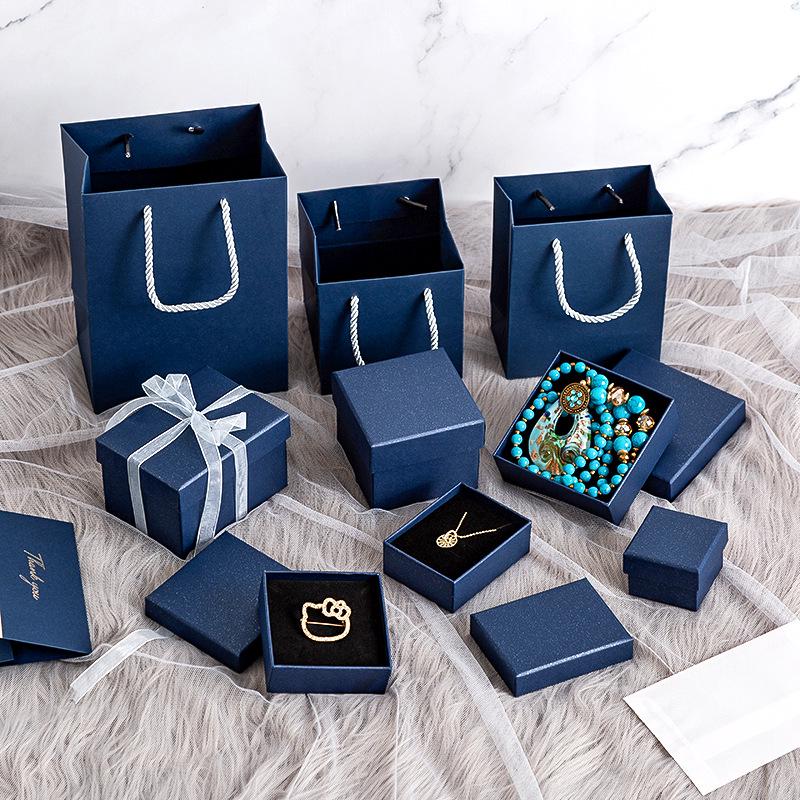 Blue Galaxy Jewelry Set: Bracelet, Bangle, Watch, Ring, Earrings, Necklace, Lipstick In Gift Box