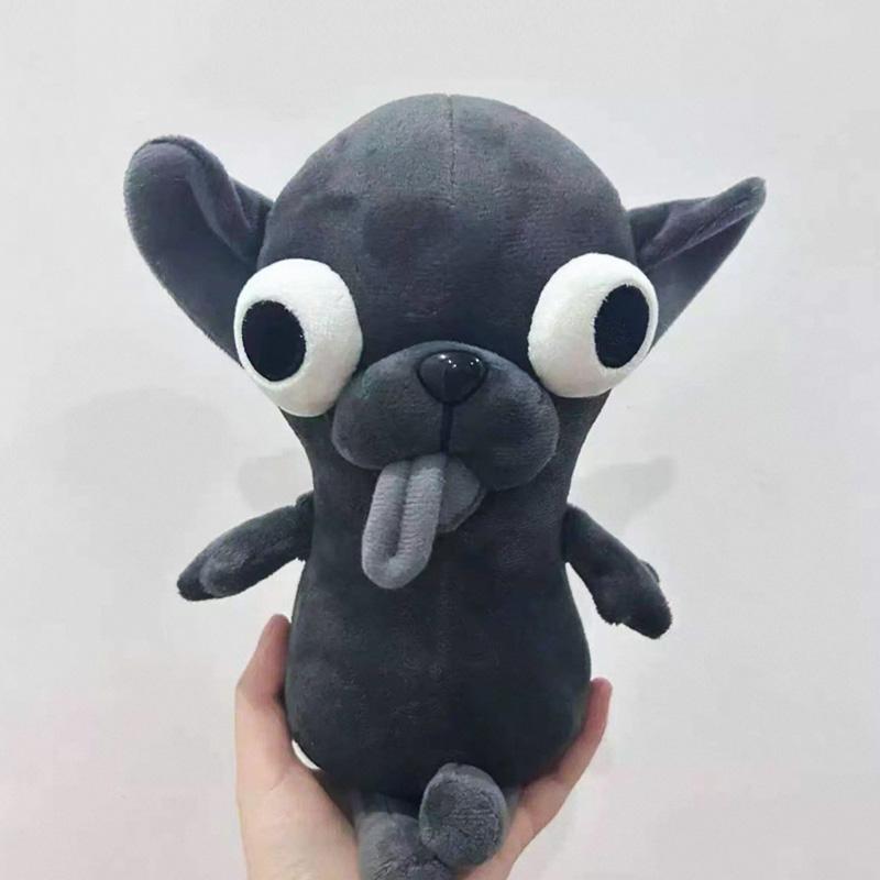 15/25Cm First-Class Stuffed Premium-Quality Animals Premium-Quality Chihuahua Superior-Grade Plush High-Standard Toy Premium-Quality Keychain 15cm черный серый