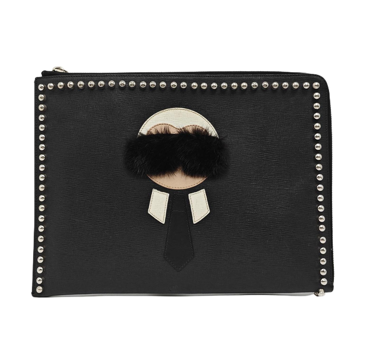 [Pre-Owned] Black Leather Clutch - Very Good #JGK6C8 ONE SIZE