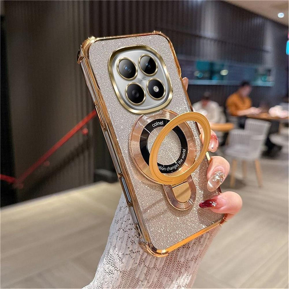 

Glitter 4-Point Anti Fall Plating Kickstand Phone Case For iPhone 12 13 Mini X XS Max XR 7 8 6 6S Plus SE 2020 Magnetic Cover For iPhone 12 Mini