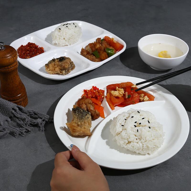 Commercial Melamine Divided Canteen Plates & Spoon