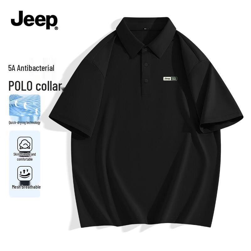 Men s JEEP Quick-Dry Sun Protection Polo T-Shirt 3XL