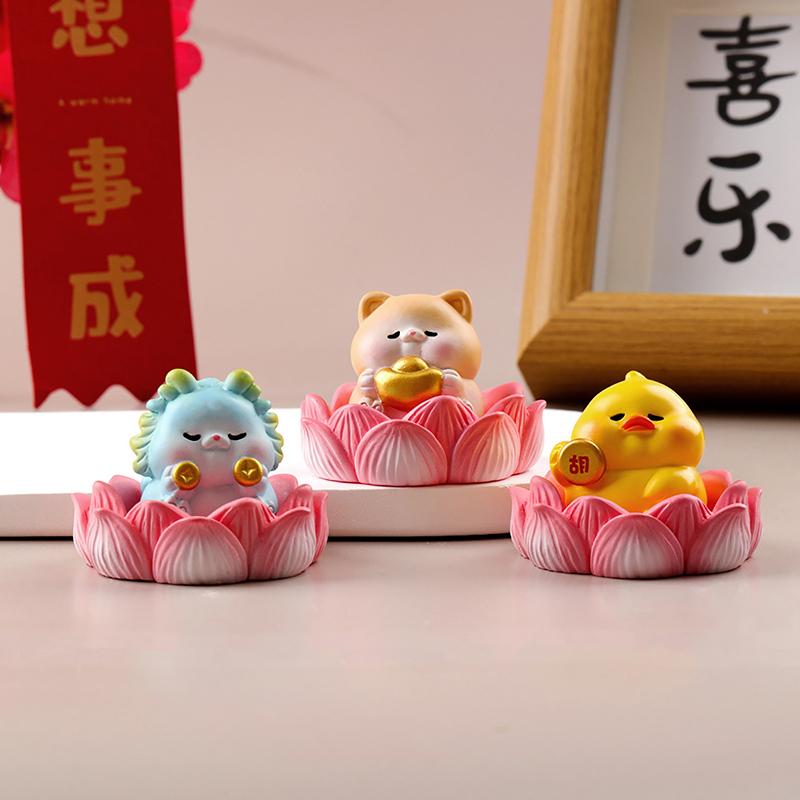 Mini Cute Animals Figurine Animal Model Moss Micro Landscape Home Decor Miniature Fairy Garden Decoration Accessories