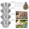 4Pcs 500ml Stainless Steel Portable Camping Bowl with Foldable Spork Travel Picnic Bowl for Backpacking Hiking Travel