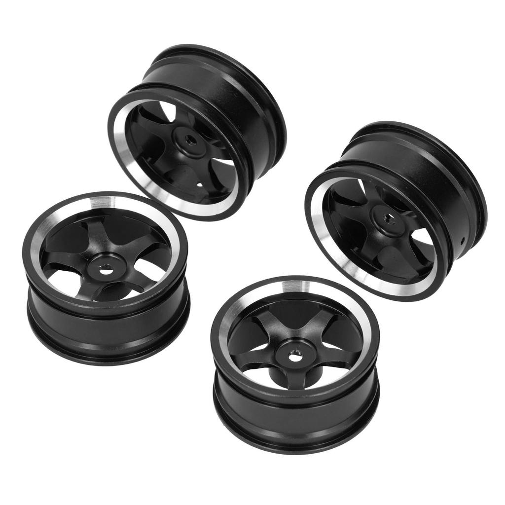 4pcs RC Aluminium Alloy Wheel Rim Hubs for MN86 1 12 RC Crawler Upgrade AccessoriesBlack