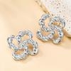 European and American Style Twisted Alloy Flower Earrings - Women's Fashion Jewelry