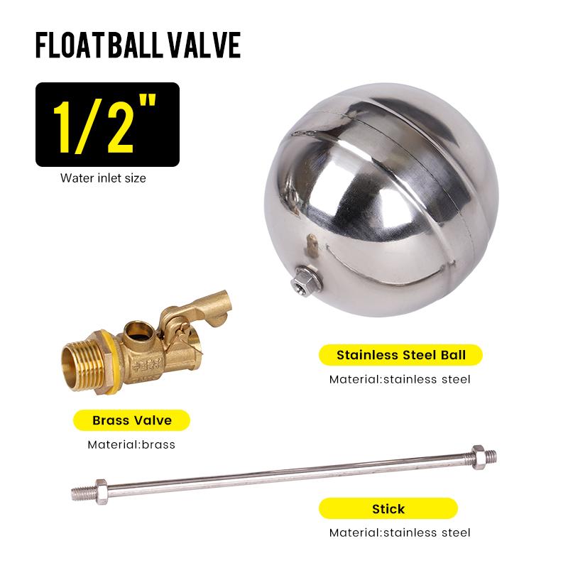 Brass Water Float Ball Valve Copper Valve Water Tank Liquid Level Control Toilet Valve for Industry 1/2" 3/4 " 1"