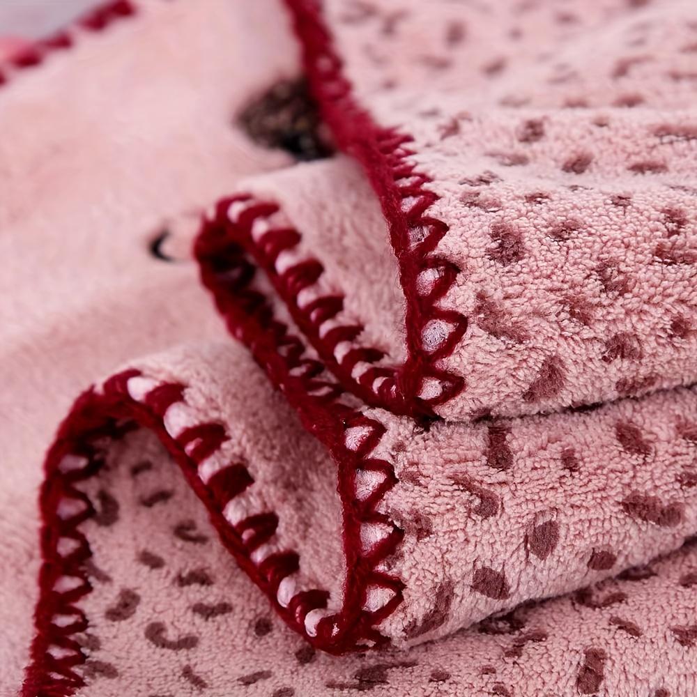 Autumn Winter Thickened Coral Fleece Quick-Dry Towels with Animal Embroidery Polka Dot Soft Bath Towels Set, Thanksgiving Gift Towels, Wash Cloths