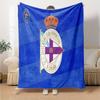 Deportivo A Coruna Crest Flannel Blanket, Soft Polyester, Modern Design, All-Season for Camping, Travel, Gifts for holidays or birthdays