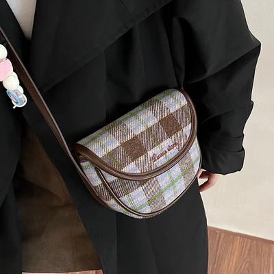 Autumn Winter Fashion Plaid Women's Bags  New Fashion Hundred Crossbody Bag Delicate Mini Flap Design Phone Purse