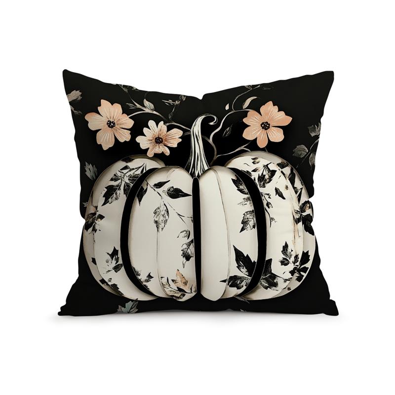 1 Stück Halloween Kürbis Kissenbezug Für Zuhause Wohnzimmer Schlafzimmer Sofa Büro Dekorative Kissenbezüge Weiche Überwurfskissen 45X45cm