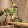 Frog on A Swing Ornament Compact Resin with Hemp Rope Hanging Decor Relaxing Garden Table Decorations for Indoor Outdoor
