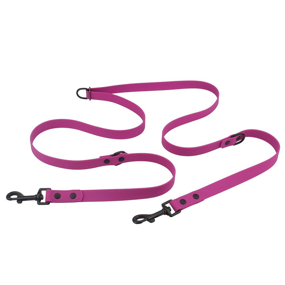 Two Heads Pet Leash Outdoor Walk Training 2 Head Traction Rope PVC Dog Leashes Multi-function Waist Belt Shoulder Strap