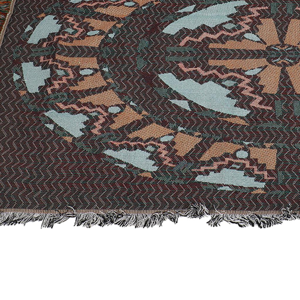 Vintage Sofa Towel Tablecloth Double Layer 2 Colors 4 Sided Tassels Rectangle Tassel Tablecloth for