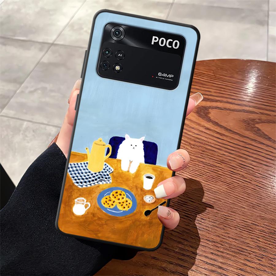 Cartoon Cat Funda Phone Cover Case for Xiaomi Poco F8 C75 M3 M4 M7 C61 F3 F1 M5 C50 X3 X4 X5 X7 Pro C71