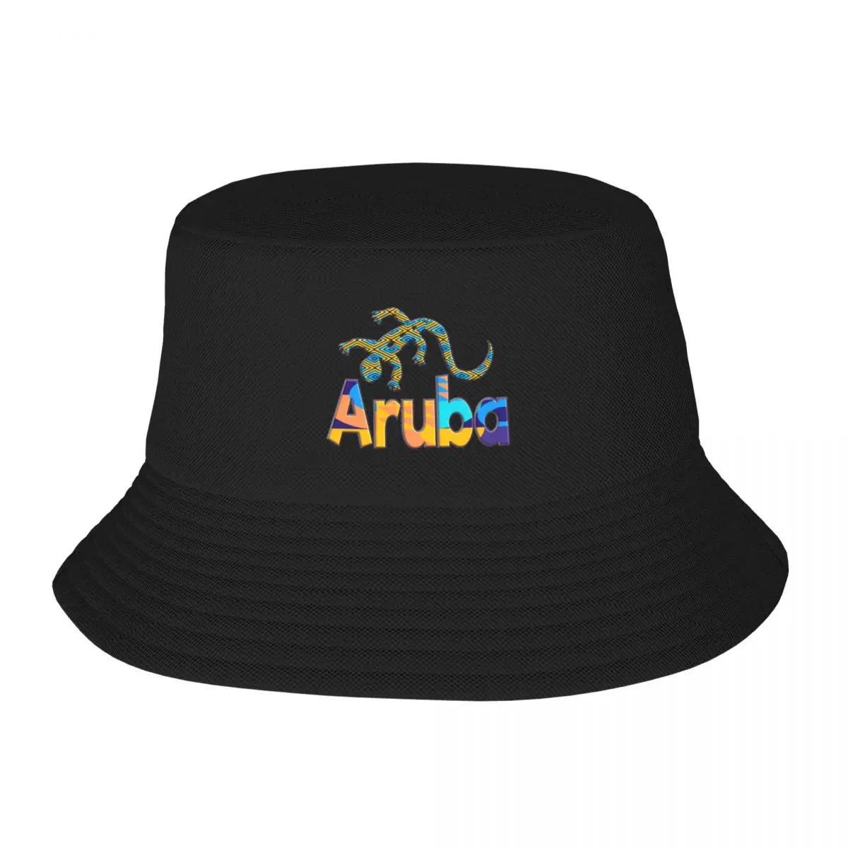 New ARUBA ONE HAPPY ISLAND LIZARD PARADISE Bucket Hat Cosplay Trucker Cap Beach Outing Anime Hat Boy Womens