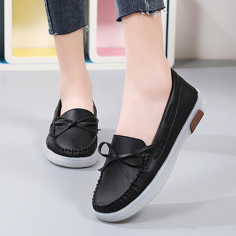 

Модная женская обувь Новые кожаные балетки Слипоны Женские лоферы на танкетке Повседневные балетки Zapatos Mujeres Мокасины Женские 35 чёрный