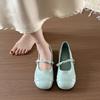 Korean version of super fire round head shallow mouth single shoes women's 2025 spring and summer new French skirt flat Mary Jane small leather shoes